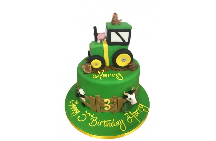 Tractor & Animals Cake